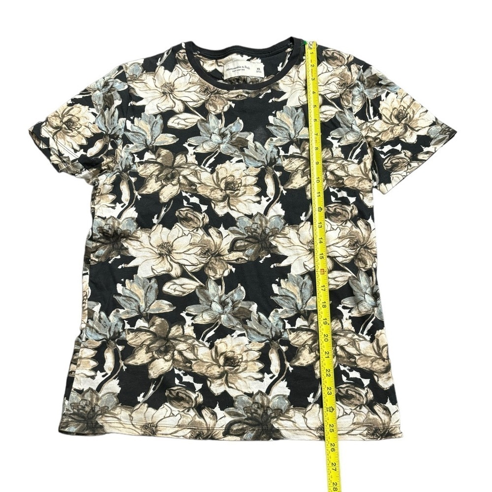 Abercrombie & Fitch T-Shirt Crew neck Short Sleeve Floral Geometric Damask XS - Picture 8 of 10